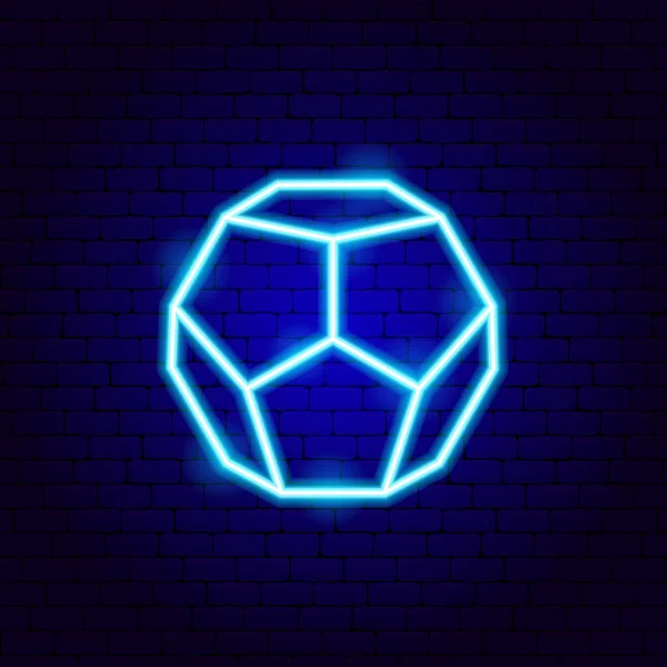 Dodecahedron Neon Sign — 图库矢量图片