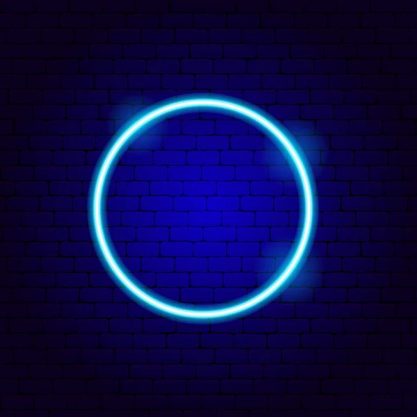 Cirkel neon teken — Stockvector
