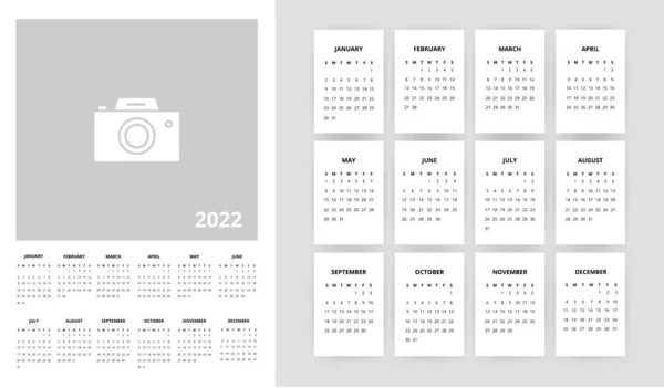 Calendrier d'une page Petits mois — Image vectorielle