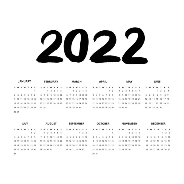 Year 2022 Small Calendars — Wektor stockowy