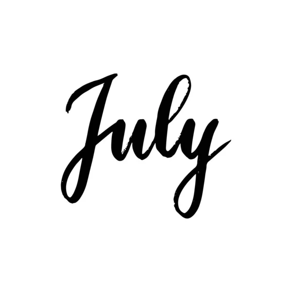 Χειρόγραφη βούρτσα Ιουλίου — Διανυσματικό Αρχείο