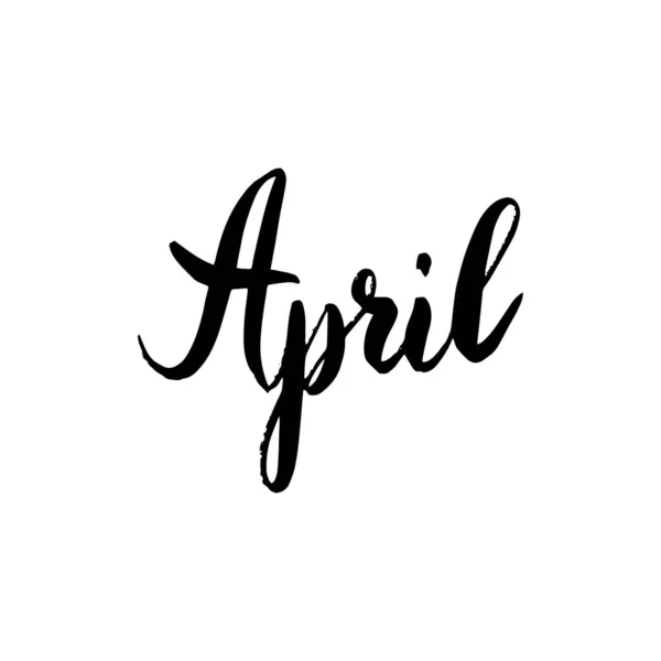 Abril Cepillo manuscrito Letras — Vector de stock