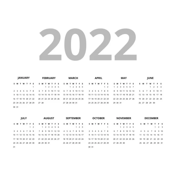 2022 рік Малі календарі — стоковий вектор
