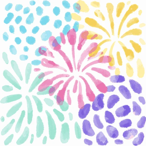 Watercolor Fireworks Splash — Stock Vector