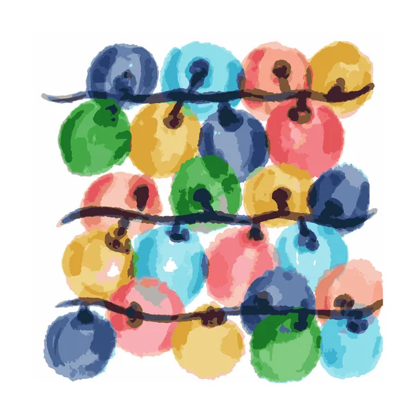 Boules décoratives de Noël Guirlande — Image vectorielle