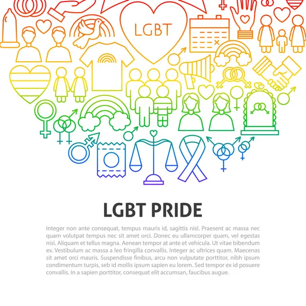 Concepto de línea de orgullo LGBT — Vector de stock
