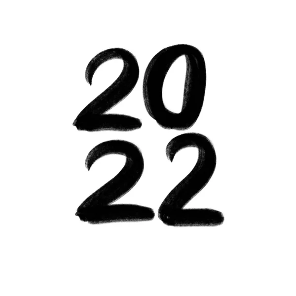 2022 Letras Manuscritas Brushpen Ilustración Trama Dibujado Mano Usando Ipad — Foto de Stock