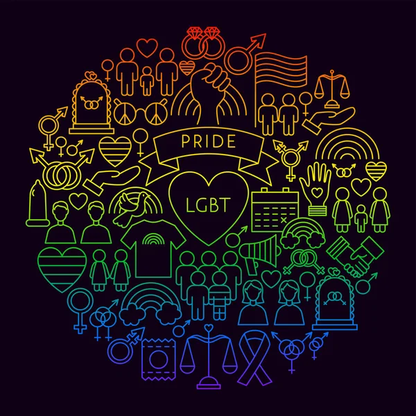 Круг ЛГБТ-икон — стоковый вектор