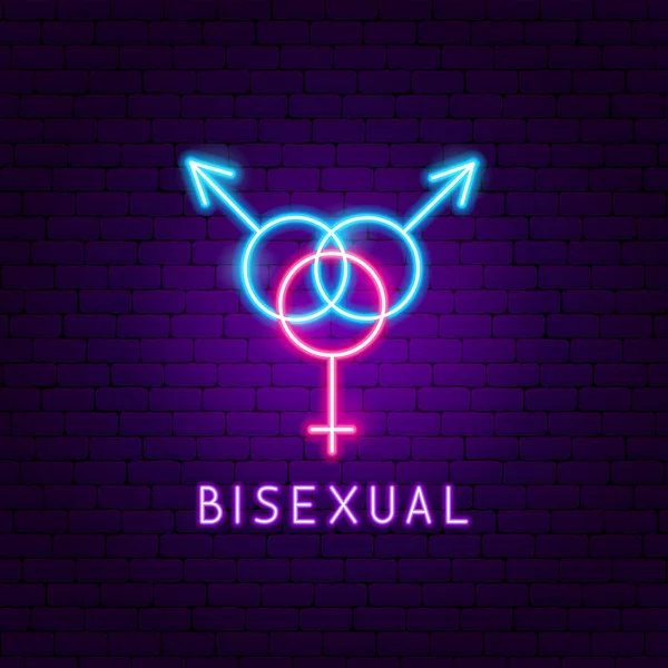 Biseksualna etykieta neonowa — Wektor stockowy
