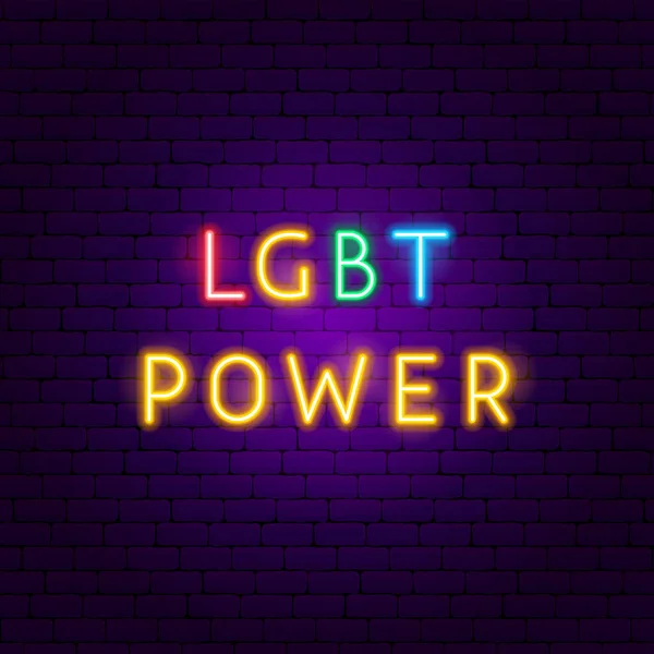 Texto de néon de poder LGBT —  Vetores de Stock