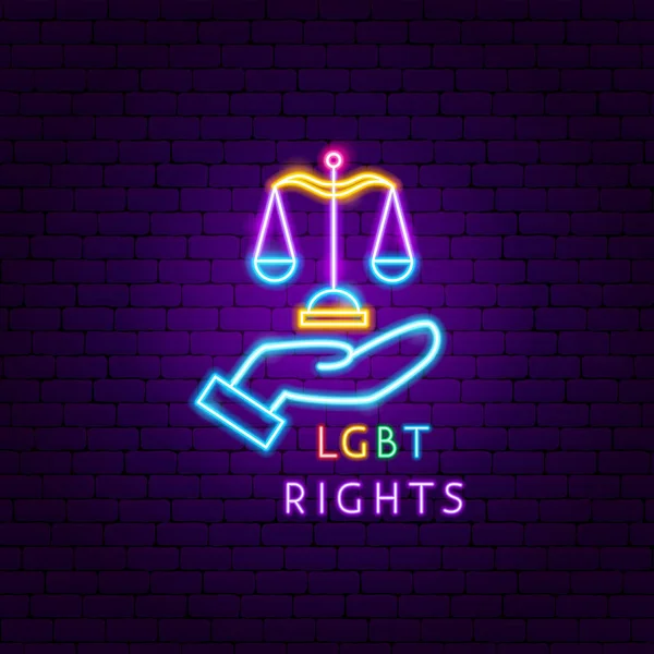 Etiqueta de néon de direitos LGBT —  Vetores de Stock
