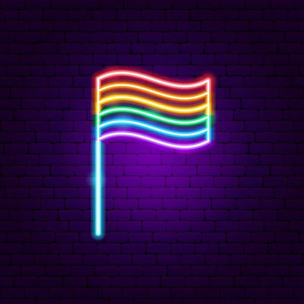 Bandera LGBT Signo de neón — Vector de stock