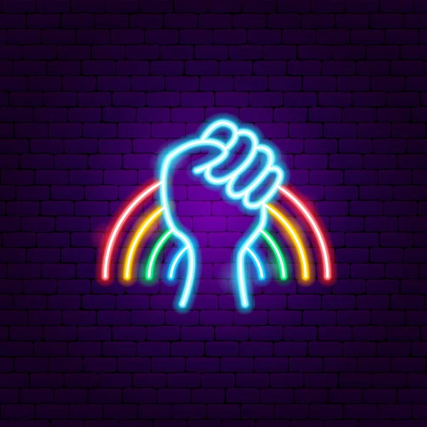 Neon-teken voor LGBT-vermogen — Stockvector