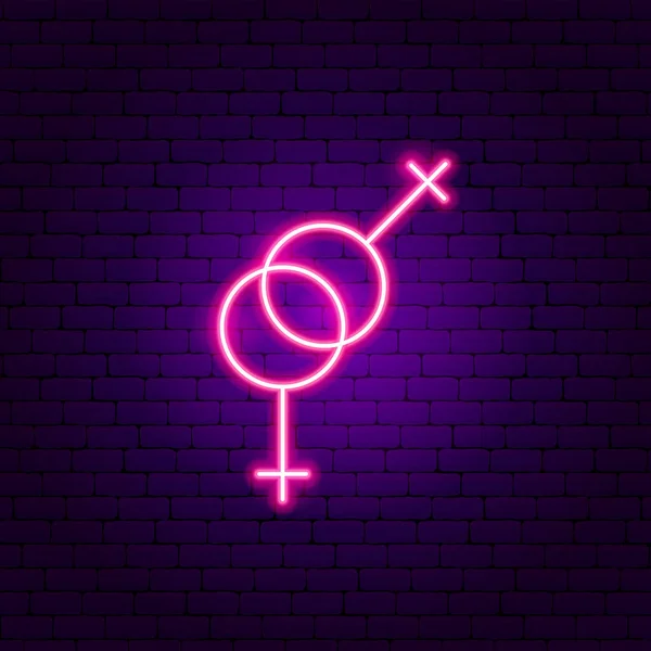 Lesbian Neon Sign — Stock Vector