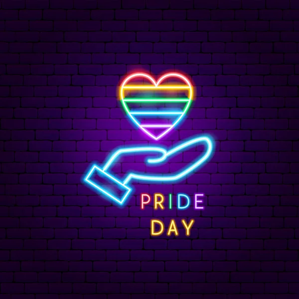 Pride Day Neon Label — стоковый вектор