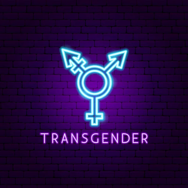 Etiqueta de néon transgênero —  Vetores de Stock