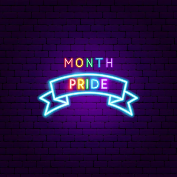Miesiąc Pride Neon Label — Wektor stockowy