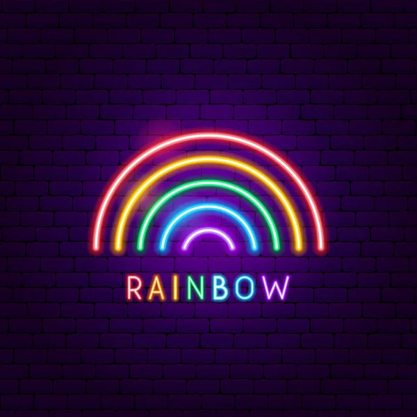 Rainbow Neon Label — стоковий вектор