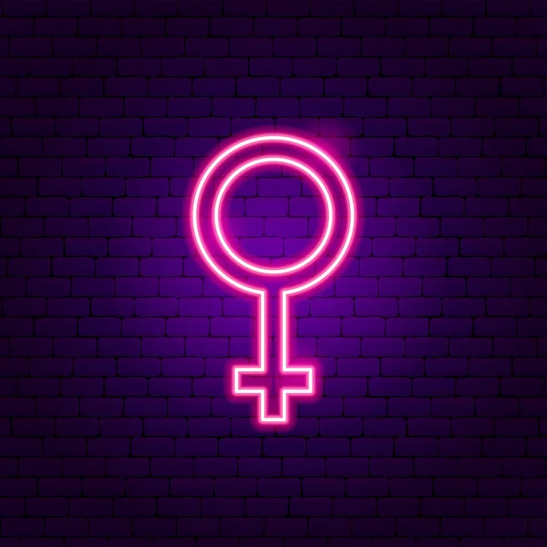 Woman Gender Neon Sign — Stock Vector