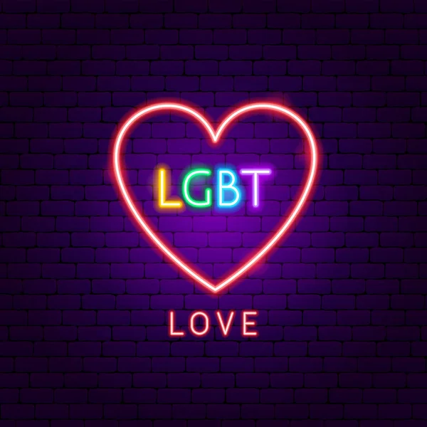 LGBT Love Neon Label — Stock Vector