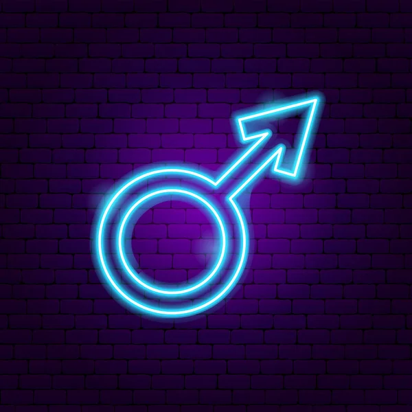 Man Neon Gender Tanda - Stok Vektor