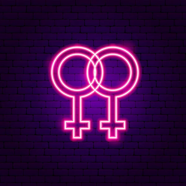 Two Women Neon Sign — Stock Vector