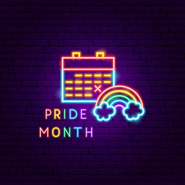 Pride Month Neon Label — Stock vektor