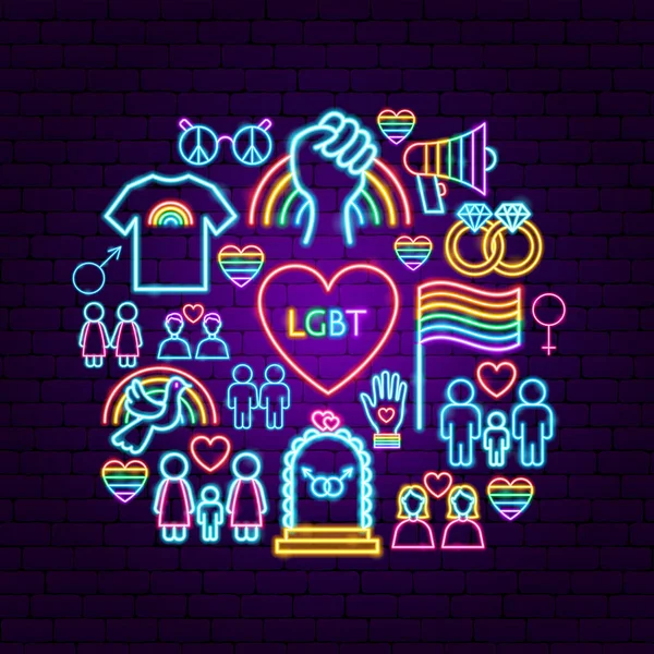 Concepto de neón LGBT — Vector de stock