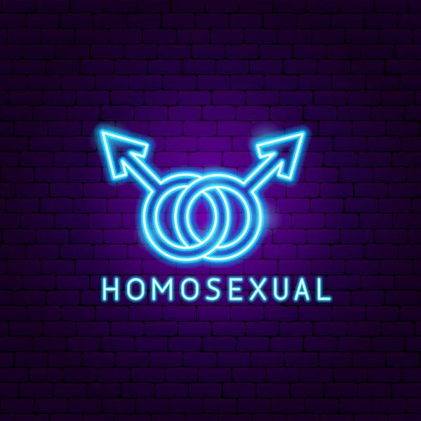 Homoseksueel Neon Label — Stockvector