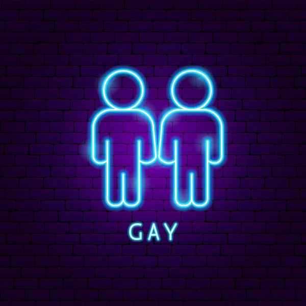 Homoseksualna etykieta neonowa — Wektor stockowy