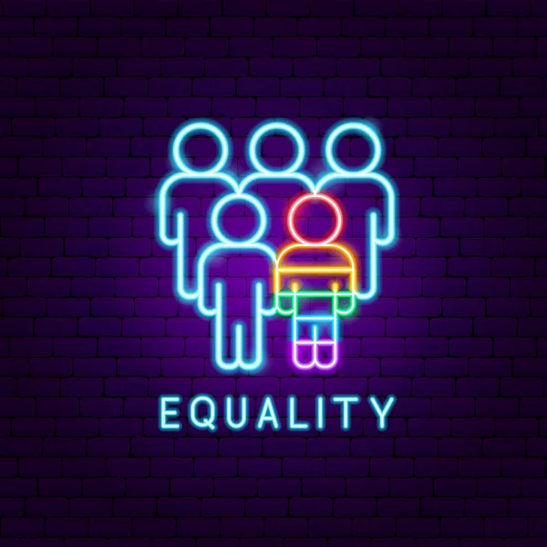 Equality LGBT Neon Label — Stock Vector