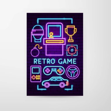Retro Oyun Neon Flyer