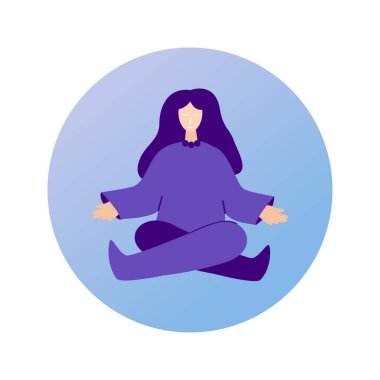 Meditasyon Kadını Çemberi Simgesi