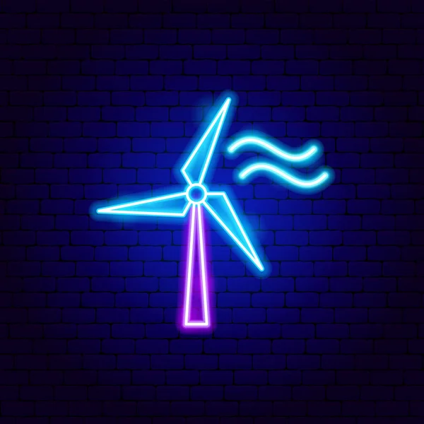 Éolienne Néon signe — Image vectorielle