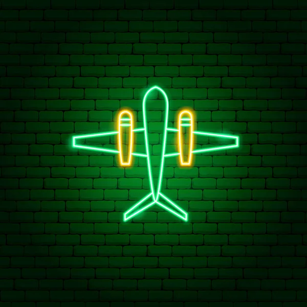 Neon-Zeichen für Kriegsflugzeuge — Stockvektor
