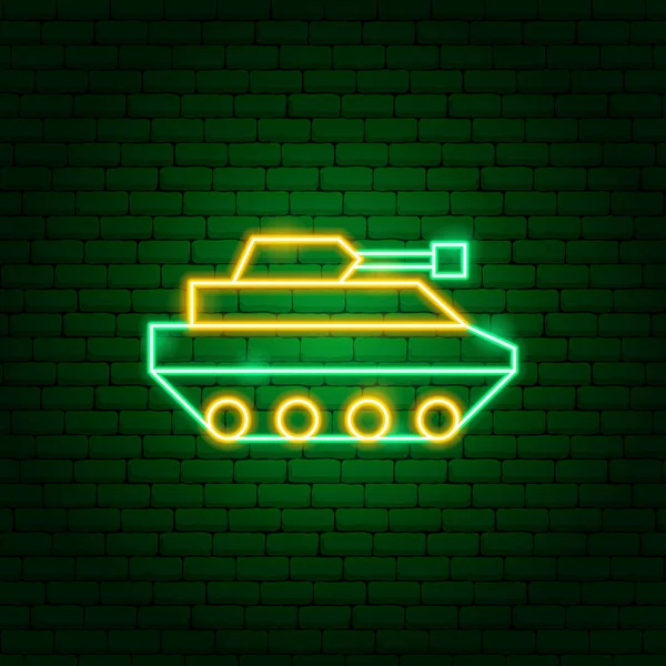 Tank Neon Sign — Stockový vektor