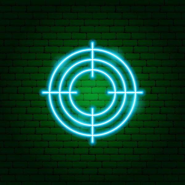Sniper Scope Neon Sign — Stockový vektor