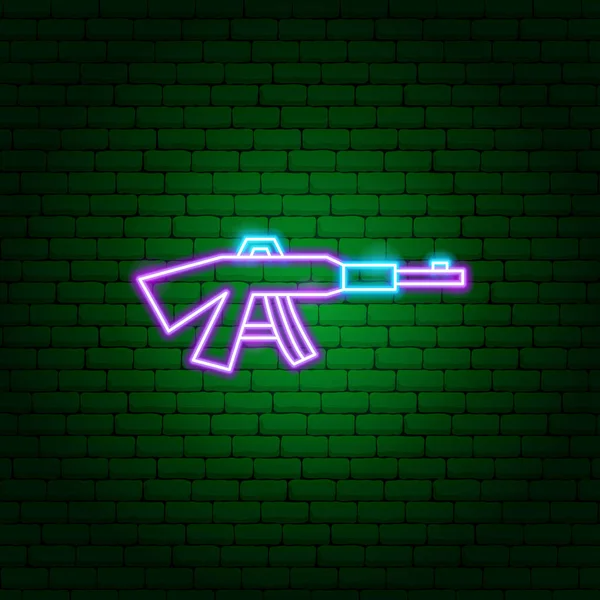 Rifle Neon Sign — Stockový vektor