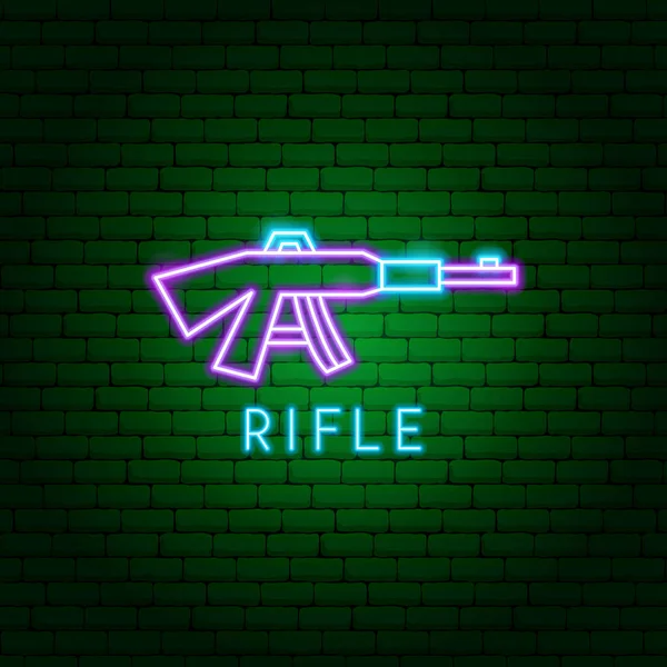 Rifle Neon Label — Stockový vektor
