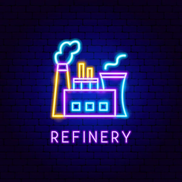 Refinery Neon Label — Archivo Imágenes Vectoriales