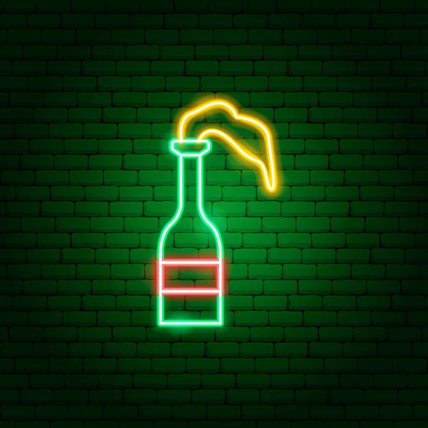 Molotov Cocktail Neon Sign — стоковый вектор