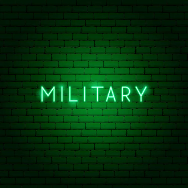 Military Neon Text — Stock Vector