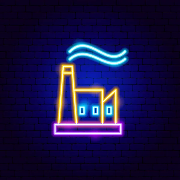 Fabriek Neon Sign — Stockvector