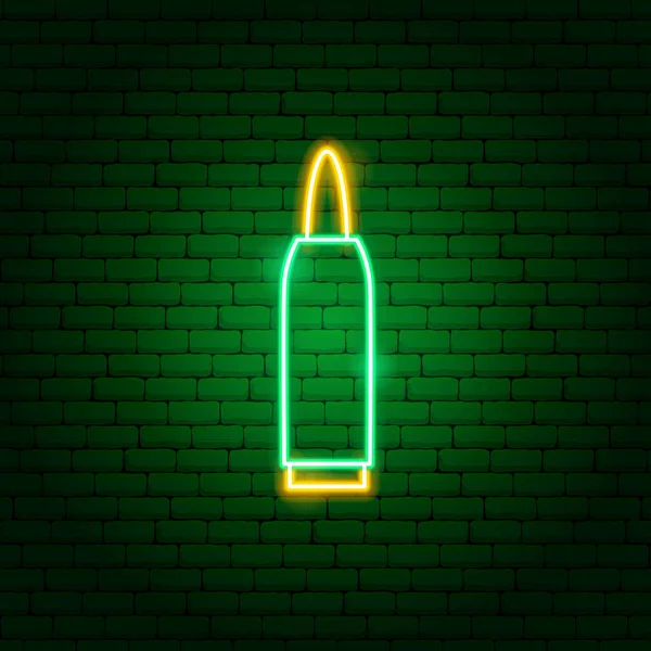 Cartridge Gun Neon Sign — Stockvektor