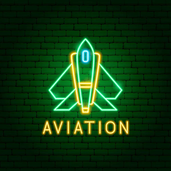 Aviation Neon Label — Stockový vektor