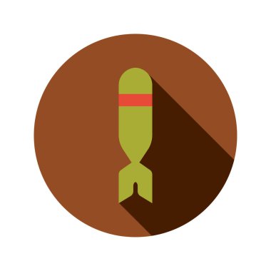 Füze Bomba Çemberi Simgesi. Askeri İşaretin Vektör İllüstrasyonu.