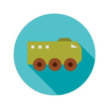 Zırhlı Araç Çember Simgesi. Askeri İşaretin Vektör İllüstrasyonu.