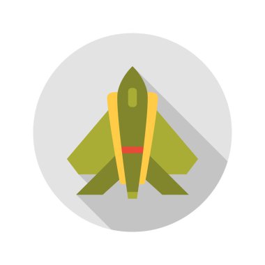 Fighter Circle Simgesi. Askeri İşaretin Vektör İllüstrasyonu.