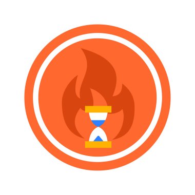 Sıcak Zaman Çemberi Simgesi. İş İşaretinin Vektör İllüstrasyonu.