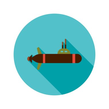 Denizaltı Çemberi Simgesi. Askeri İşaretin Vektör İllüstrasyonu.